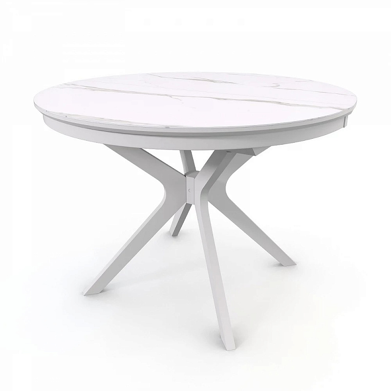 Обеденный круглый стол Casa Mobile Verona 1100 CC - белый матовый/Snow White фото